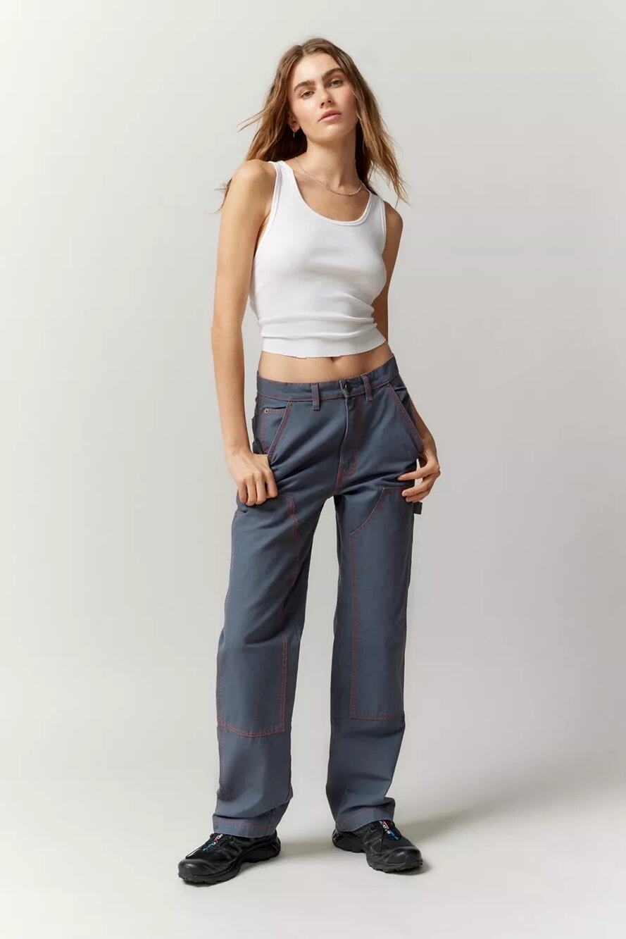 BDG Carpenter Utility Pants Size 27 Gray Canvas Double Knee Workwear